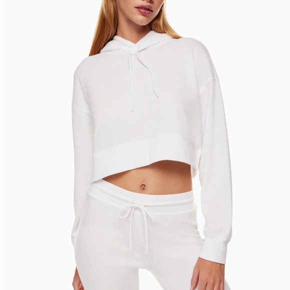 Sunday Best / Aritzia • Taupe Brown Baby Waffle Relaxed Cropped Hoodie - Picture 8 of 8